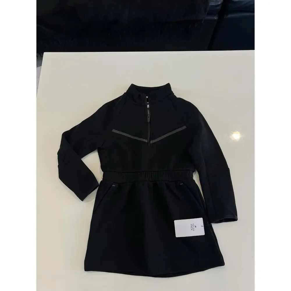 $85 Nike Tech Girls L/S Beautiful Black Dress Size 6X (6-7 yrs) 36M883